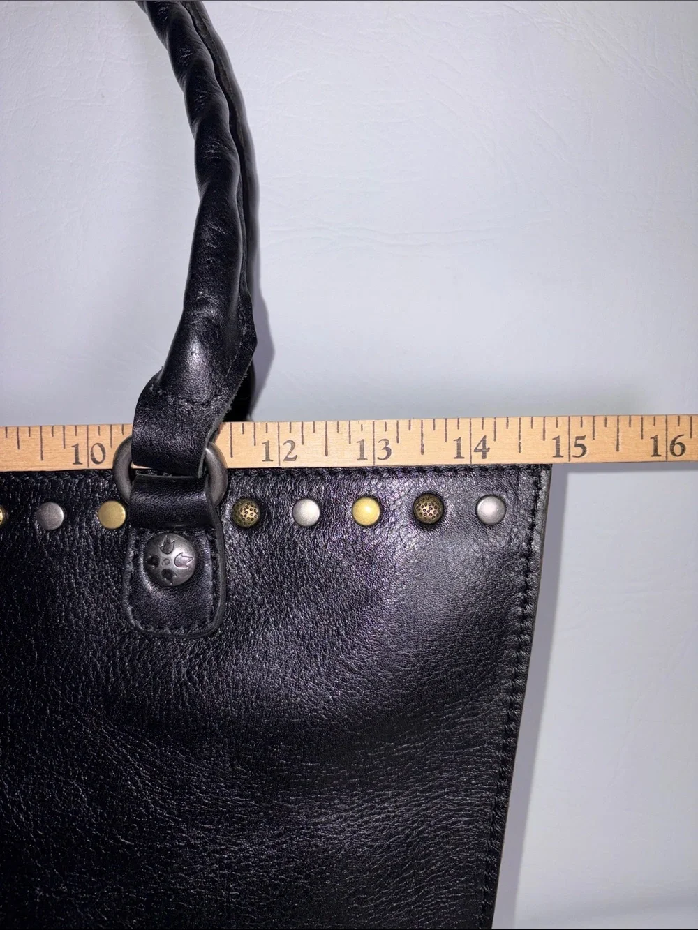 Patricia Nash Zancona Tote Black Leather Stud Detail